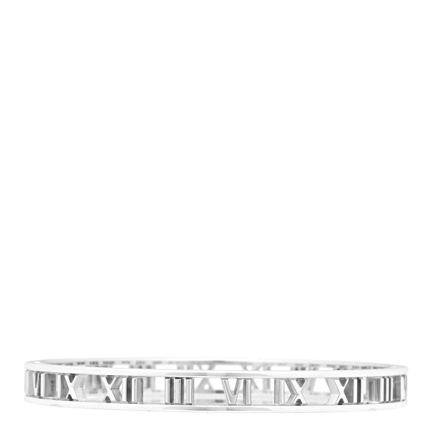 Sterling Silver Narrow Atlas Open Bangle Bracelet