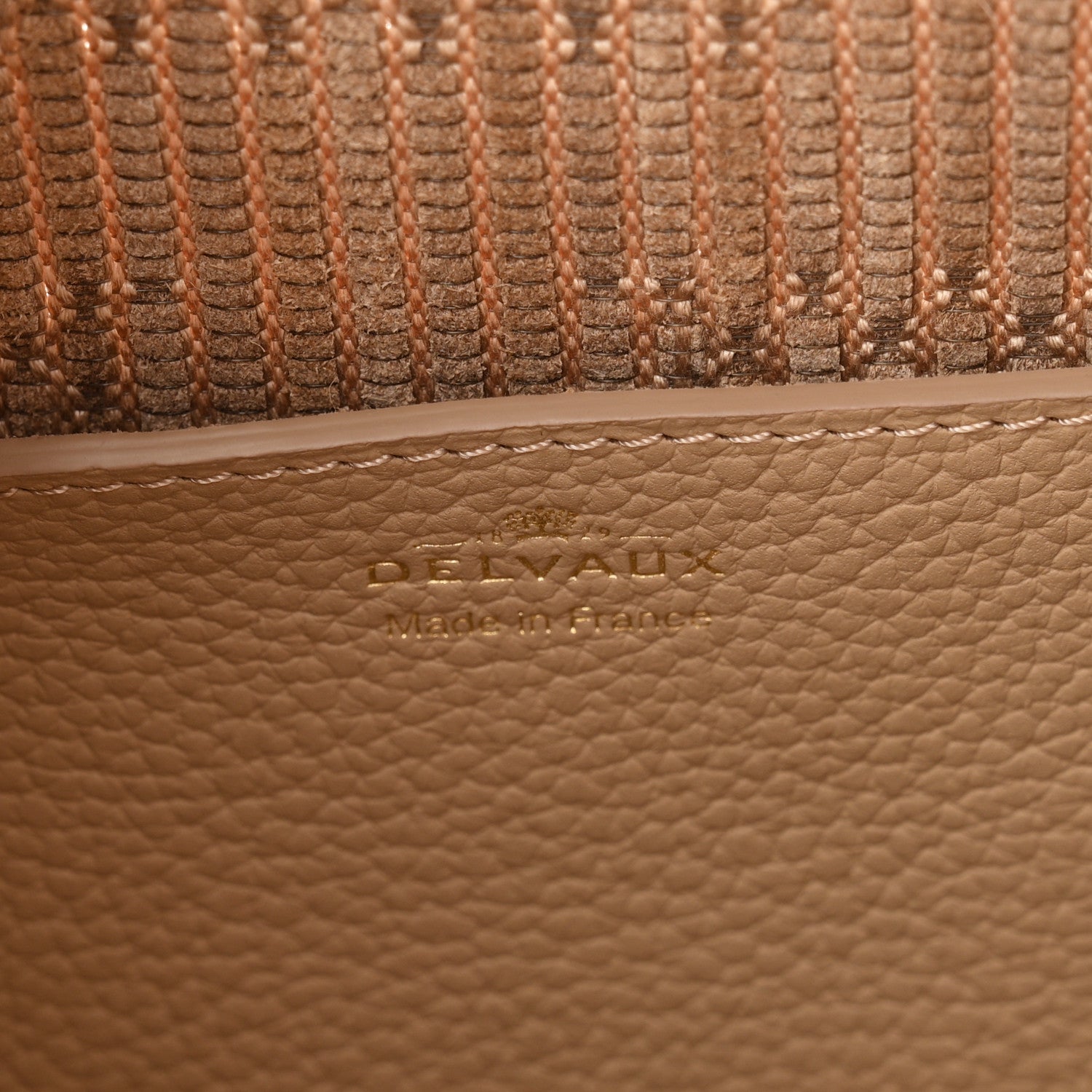 Delvaux Taurillon Soft Woven D Motif Pin Swing Sirocco 6 of 9