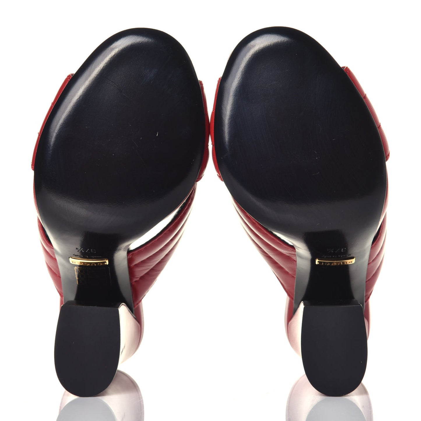 Malaga Kid Webby Crossover High Heel Slide Sandals 37.5 Hibiscus Red