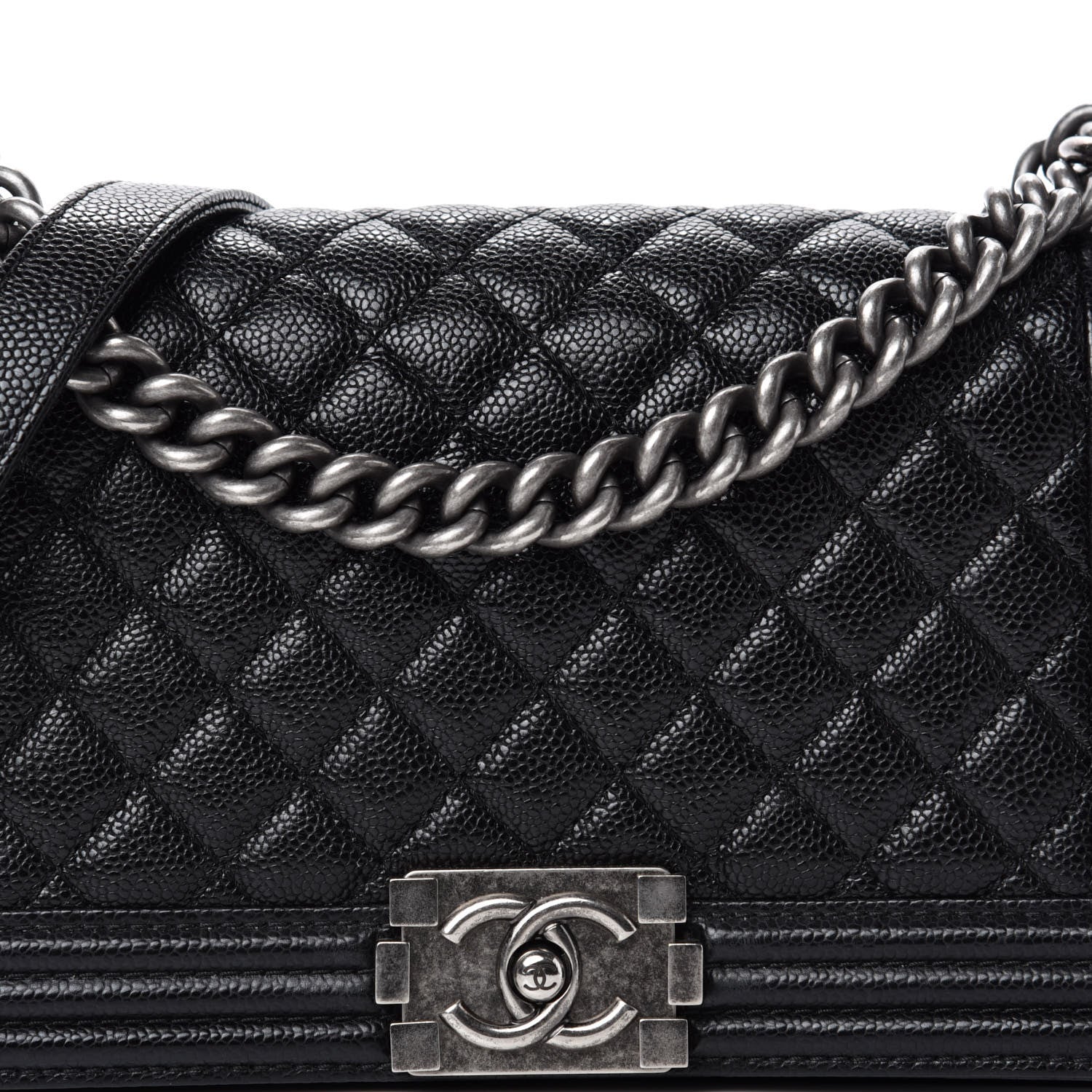 Chanel Caviar Quilted Medium Boy Flap Black 11 of 12