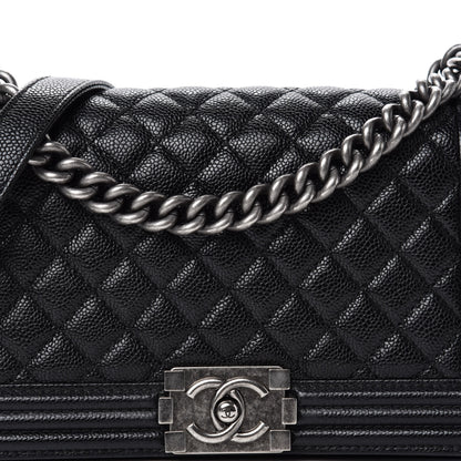 Chanel Caviar Quilted Medium Boy Flap Black 11 of 12