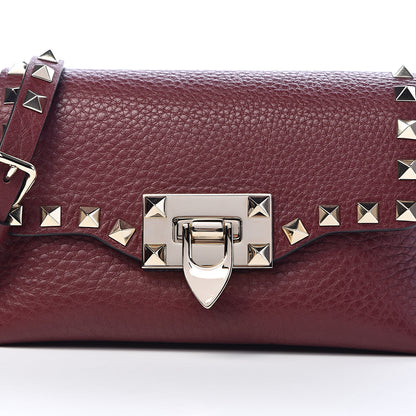 Valentino Garavani Pebbled Calfskin Mini Rockstud Crossbody Bag Rubin 10 of 10