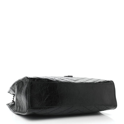 Saint Laurent Crinkled Calfskin Matelasse Monogram Niki Shoulder Bag Black 4 of 8