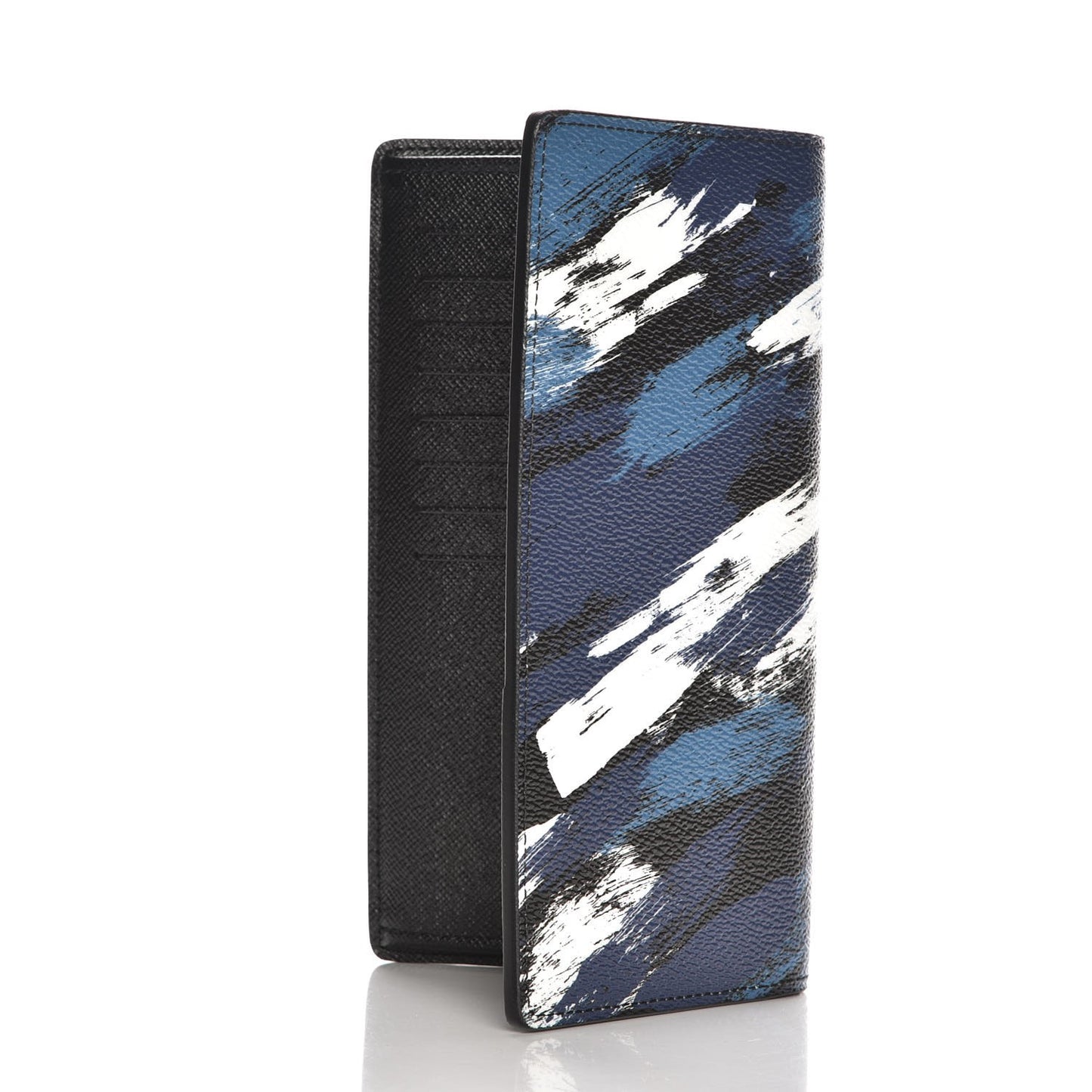 Canvas Printed Brushstroke Camouflage Brazza Wallet Blue