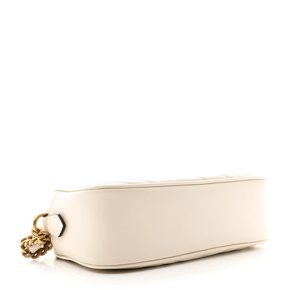 Gucci Calfskin Matelasse Small GG Marmont Chain Shoulder Bag White 4 of 10