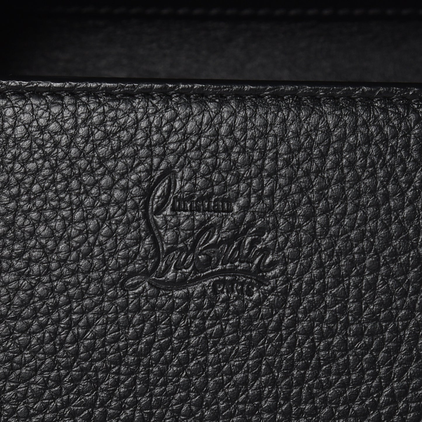 Grained Calfskin Spikes Loubinthesky Paloma Wallet On Chain Black Multimetal
