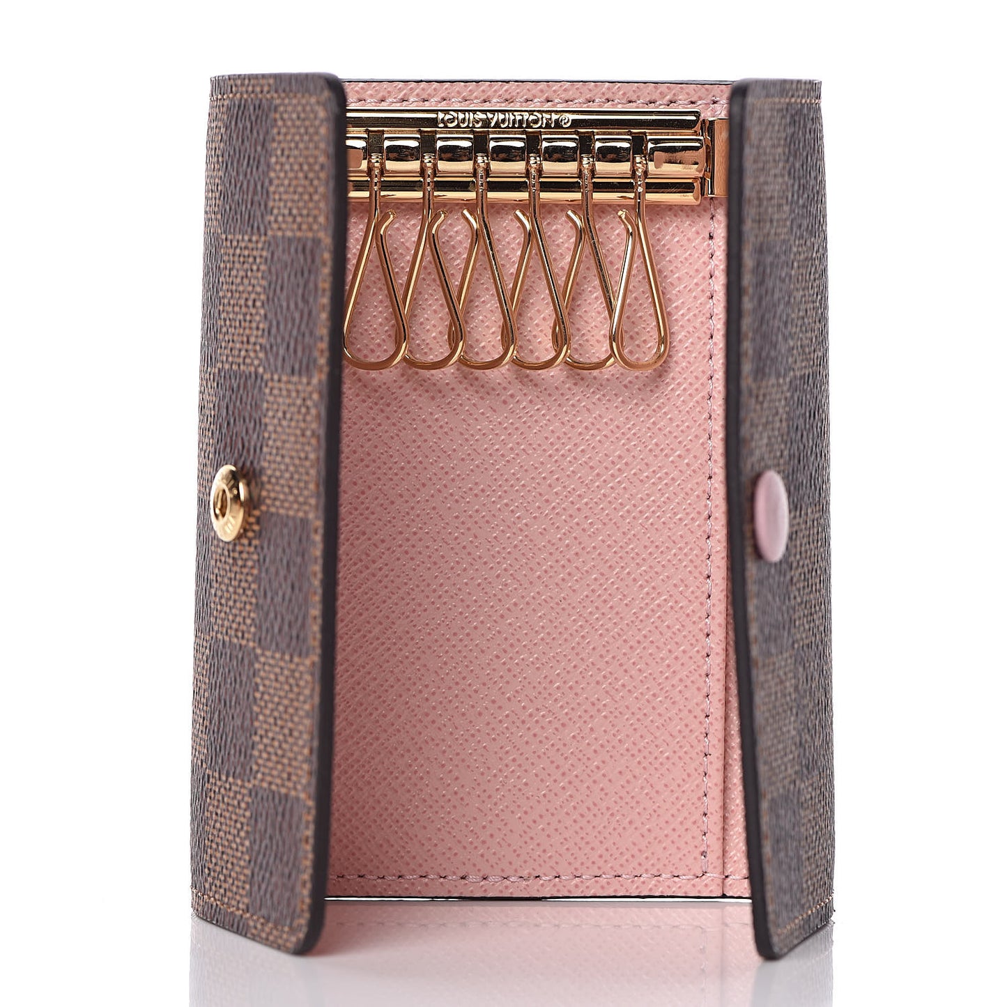 Damier Ebene Multicles 6 Key Holder Rose Ballerine