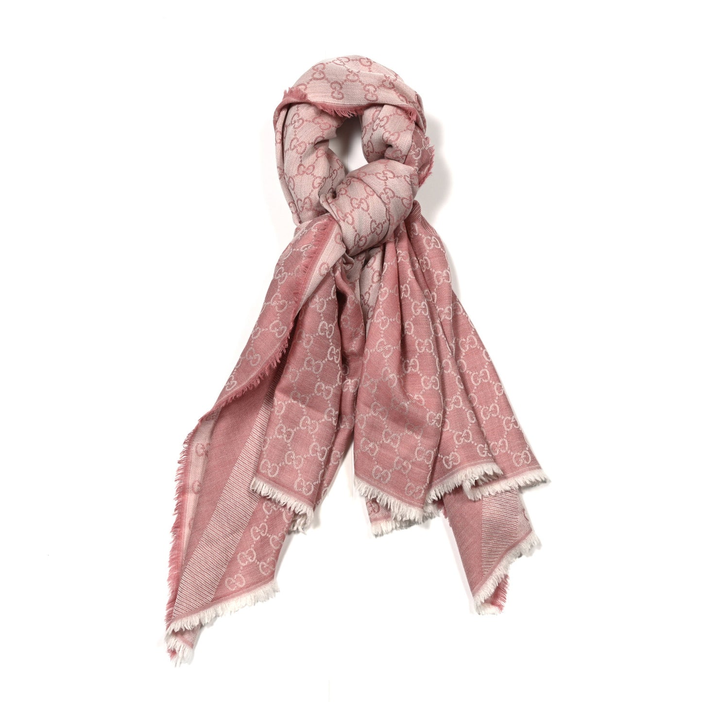 Wool Silk GG Monogram GGNat Scarf Roseate