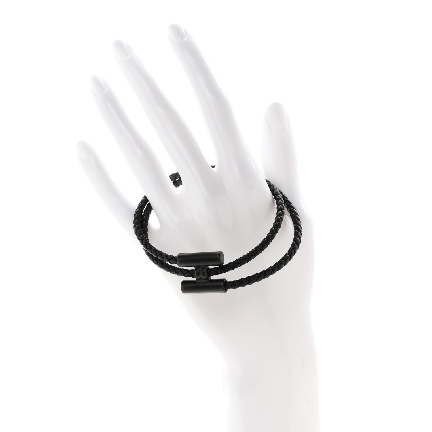 Hermes Swift Double Wrap Cord Tournis Tresse Bracelet T6 So Black 2 of 5