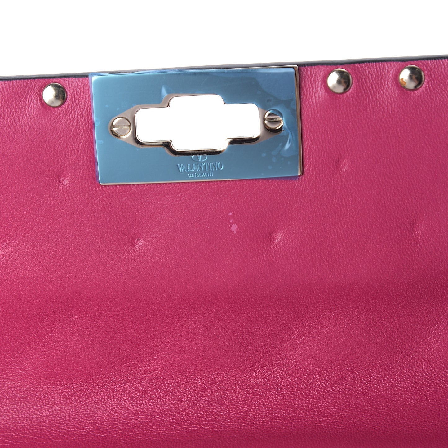 Nappa Medium Rockstud Spike Shoulder Bag Disco Pink