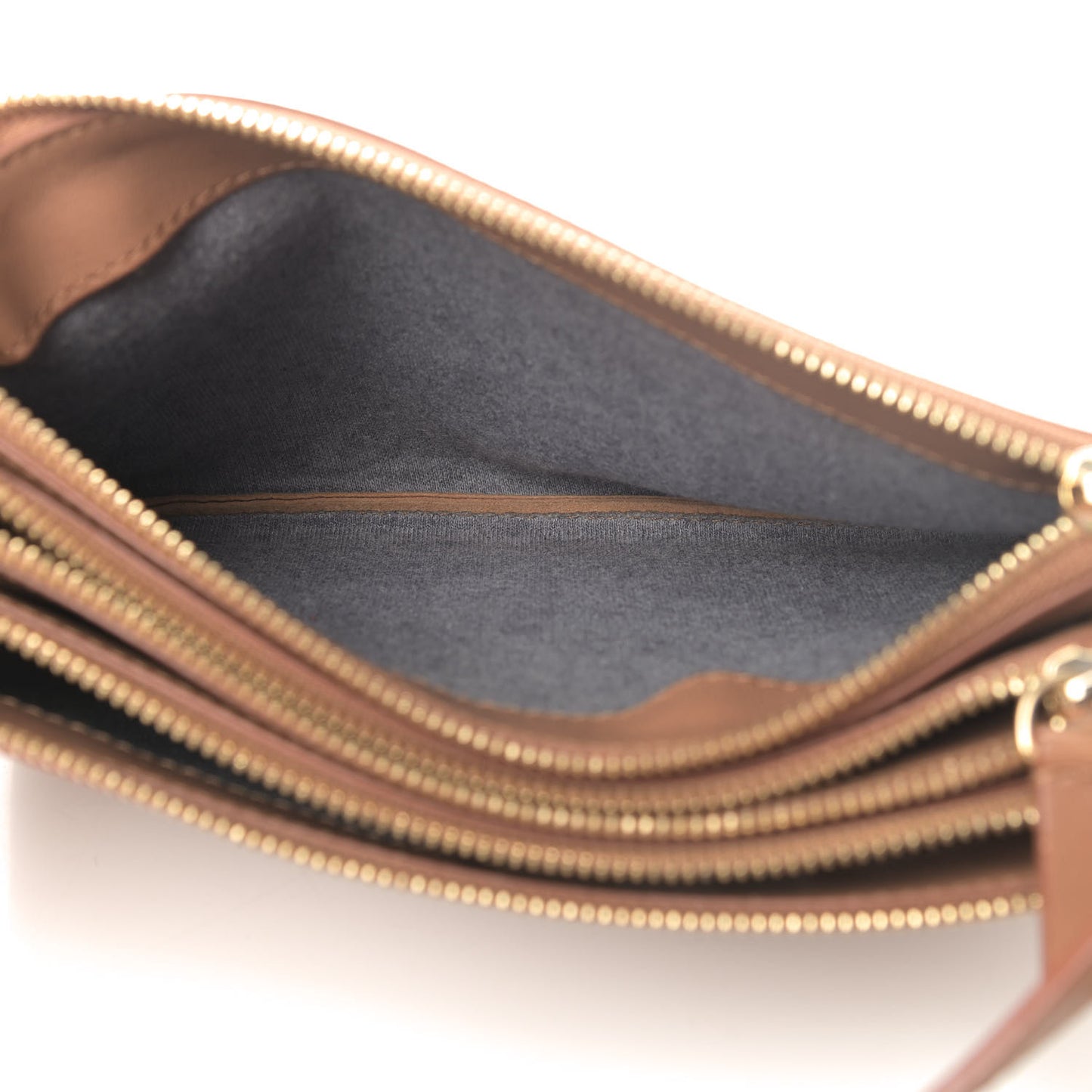 Lambskin Large Trio Crossbody Bag Camel