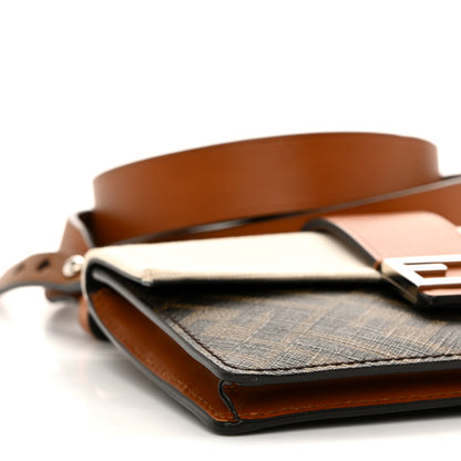 Fendi Glazed Fabric Cotton Vitello King Aura FF 1974 Baguette Belt Pouch Tobacco Moro Grezzo Cuoio 9 of 10