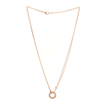 Cartier 18K Pink Gold 2 Diamond LOVE Necklace 3 of 4