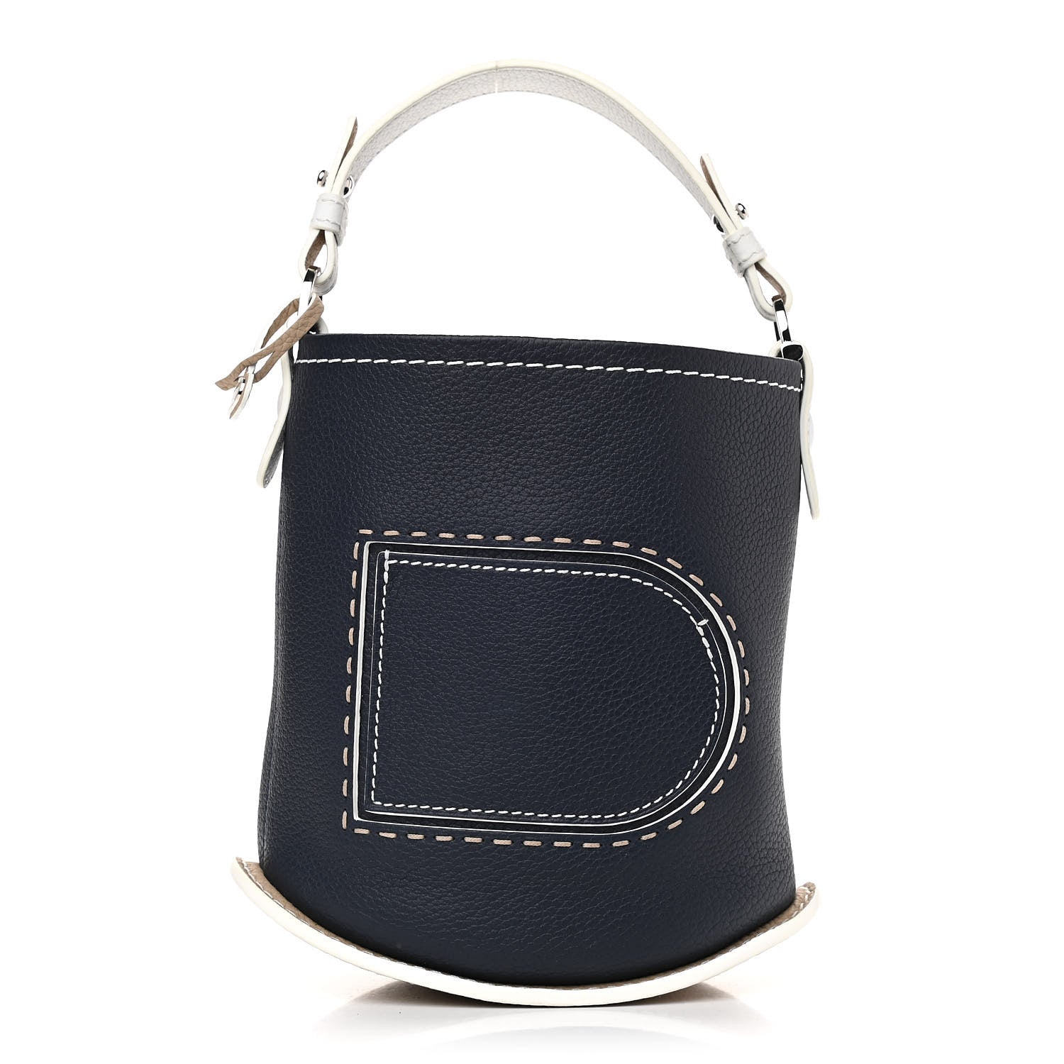 Delvaux Taurillon Mini Pin Bucket Navy Ivory 1 of 8