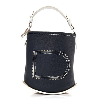 Delvaux Taurillon Mini Pin Bucket Navy Ivory 1 of 8