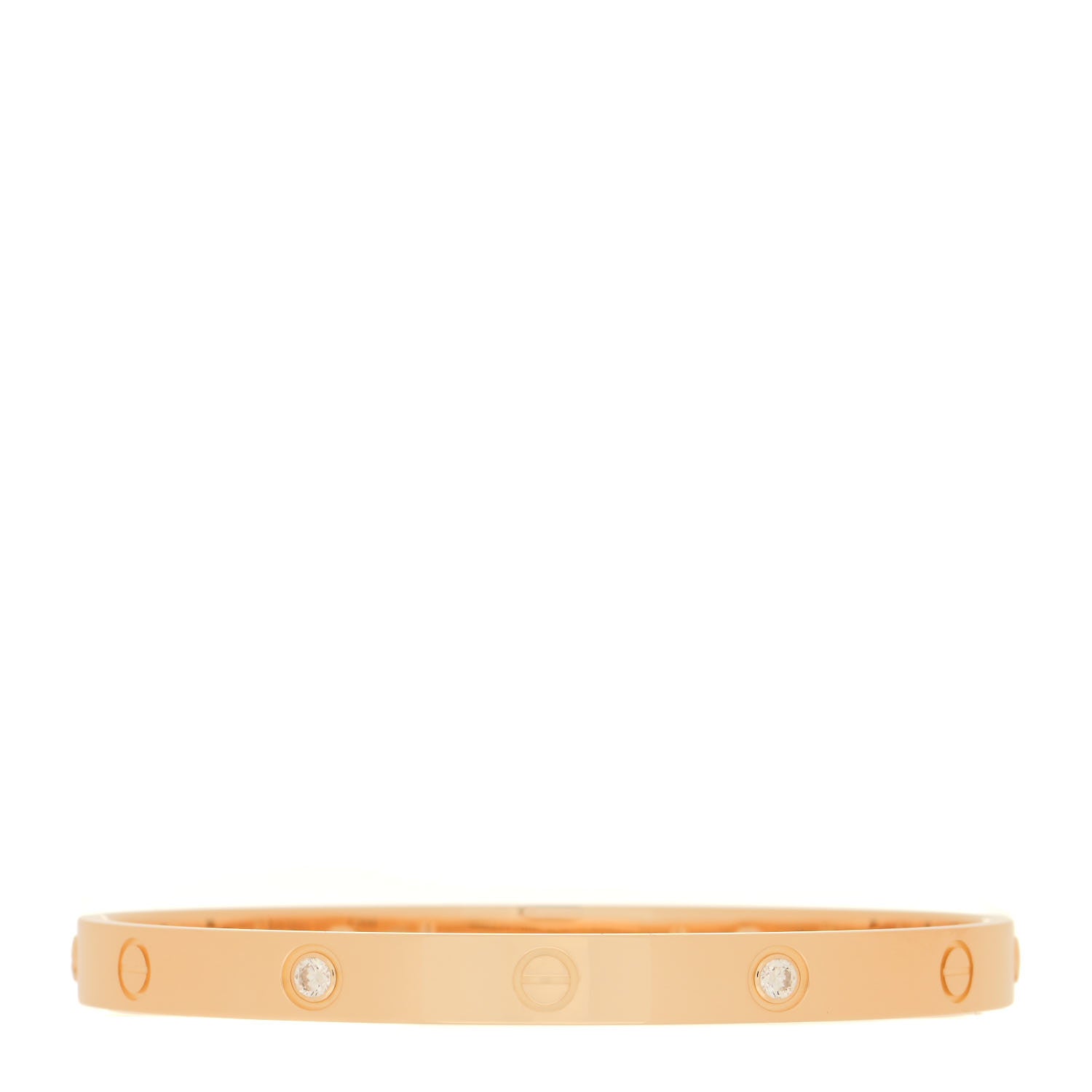 Cartier 18K Yellow Gold 4 Diamond LOVE Bracelet 19 1 of 6