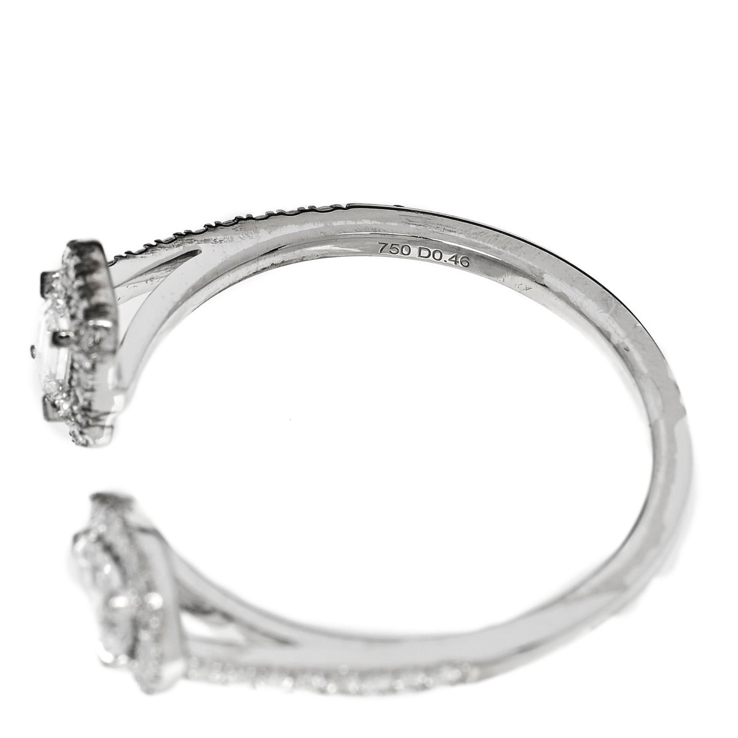 18K White Gold Diamond .47ctw My Twin Moi & Toi Ring 53 6.5