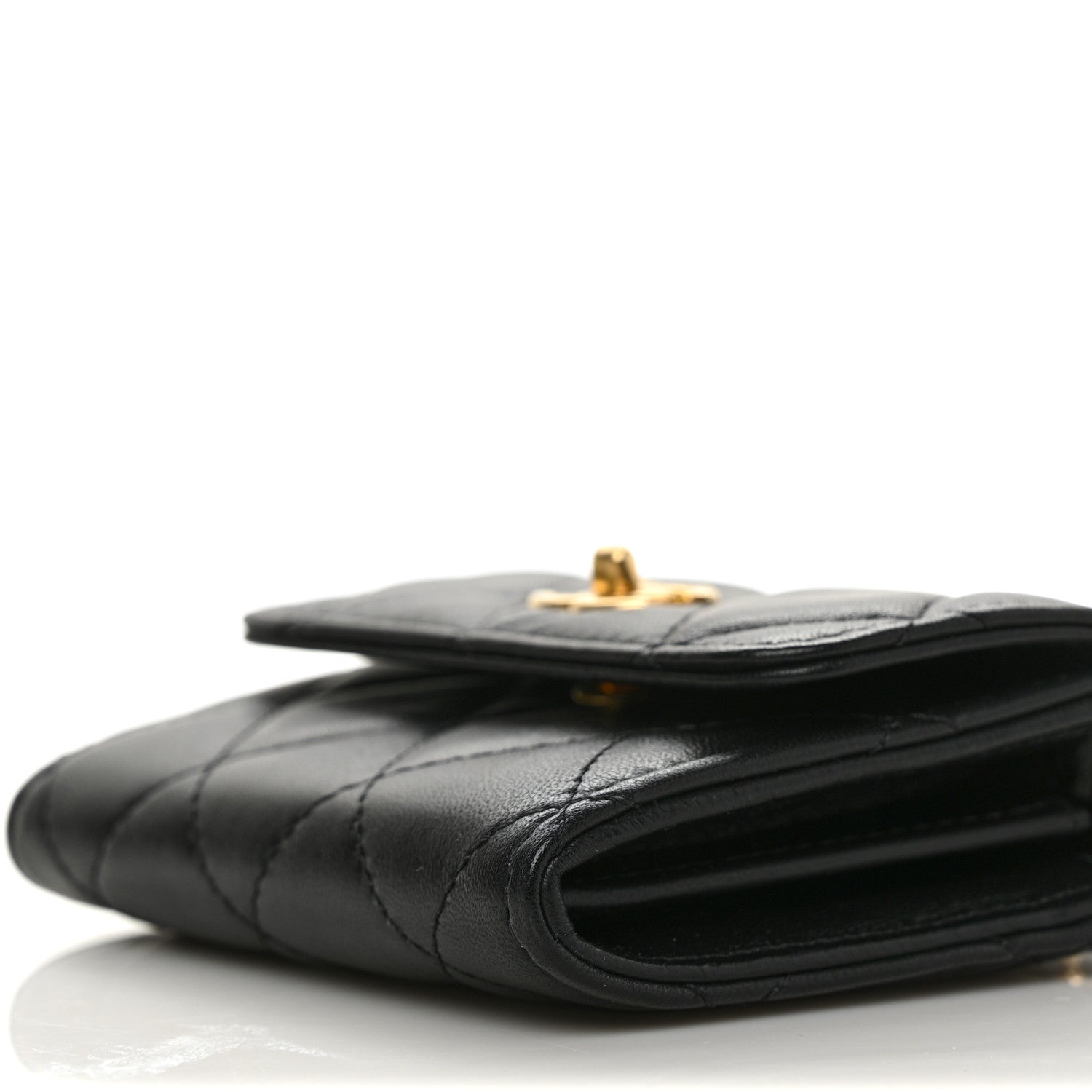 Chanel Lambskin Quilted Pearl Crush Clutch With Chain Black 8 of 8