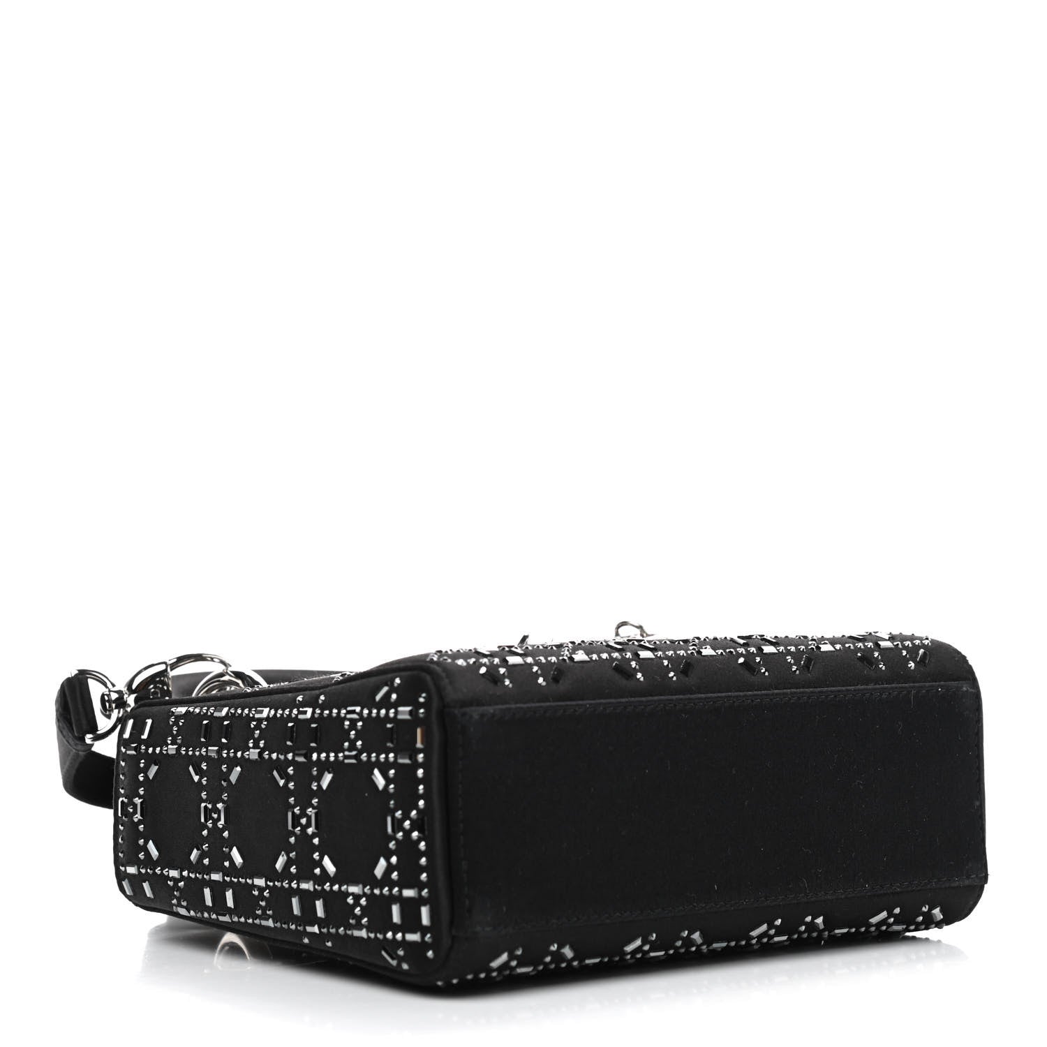 Christian Dior Satin Crystal Cannage Mini Lady Dior Black 3 of 7