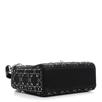 Christian Dior Satin Crystal Cannage Mini Lady Dior Black 3 of 7