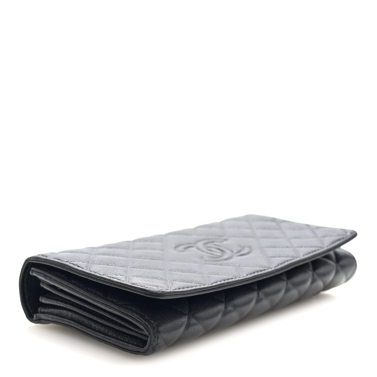 Chanel Lambskin Quilted Timeless CC Large Gusset Flap Wallet Black 4 of 7