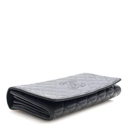 Chanel Lambskin Quilted Timeless CC Large Gusset Flap Wallet Black 4 of 7