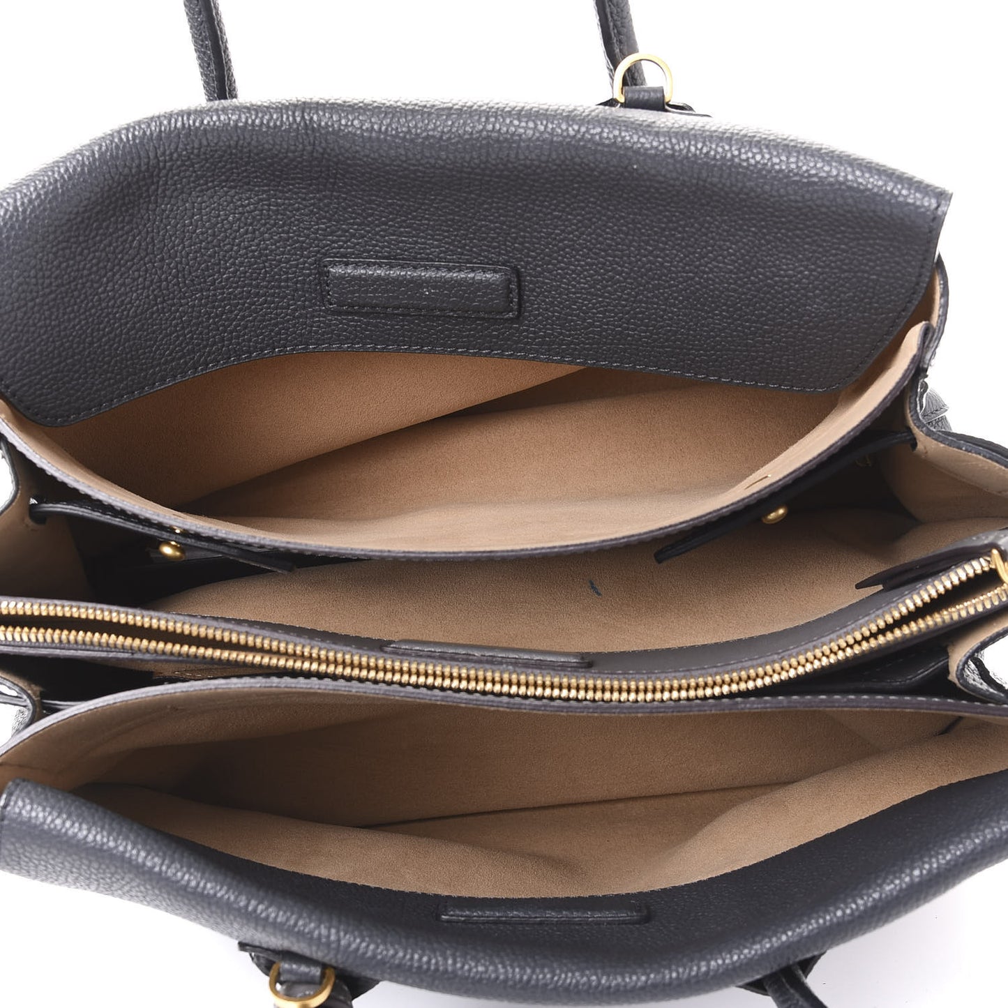 Grained Calfskin Medium Milla Tote Phantom Grey