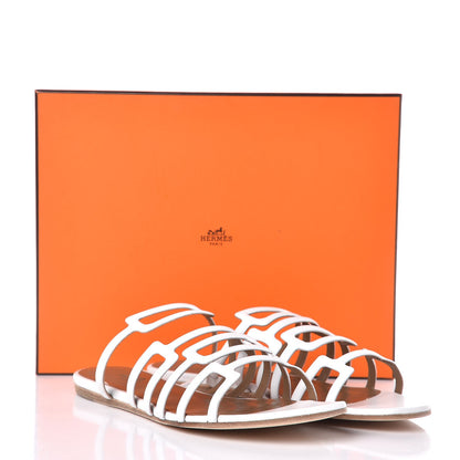 Hermes Nappa Calfskin Olympe Sandals 38 White 8 of 8