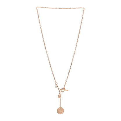 Hermes 18K Rose Gold Diamond PM Ex-Libris Pendant Necklace 3 of 5