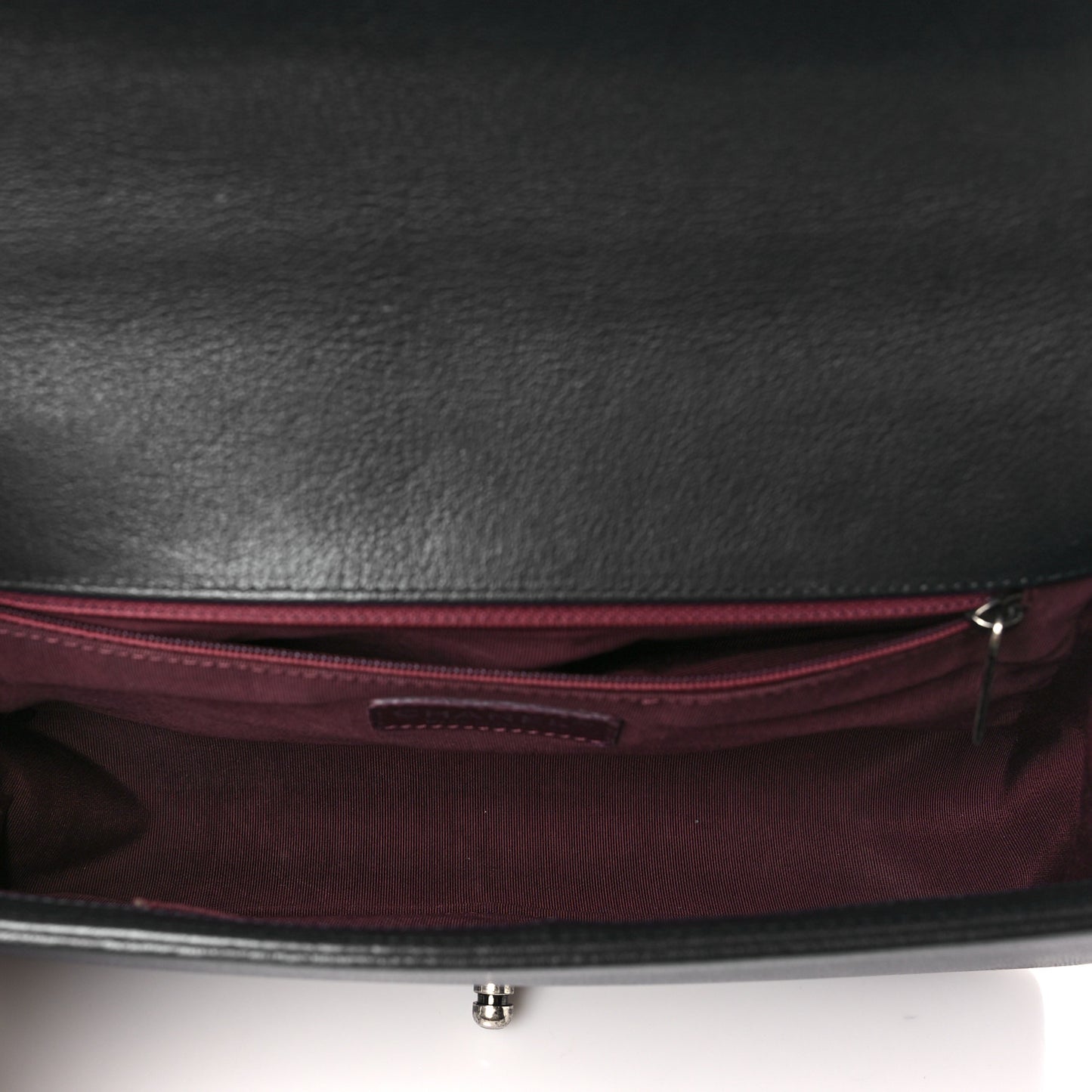 Goatskin Quilted Patent New Medium Duo Boy Flap Black