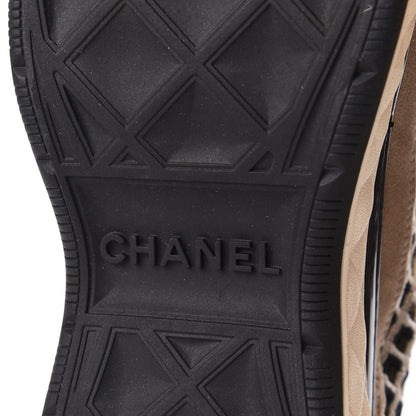 Chanel Suede Calfskin Embroidered CC Sneakers 36.5 Beige Black 8 of 11