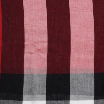 Burberry Modal Cashmere Silk Mega Check Scarf Parade Red 5 of 7