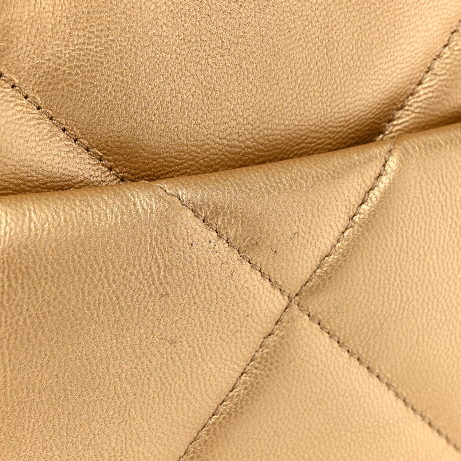 Chanel Metallic Goatskin Quilted Medium Chanel 19 Flap Gold