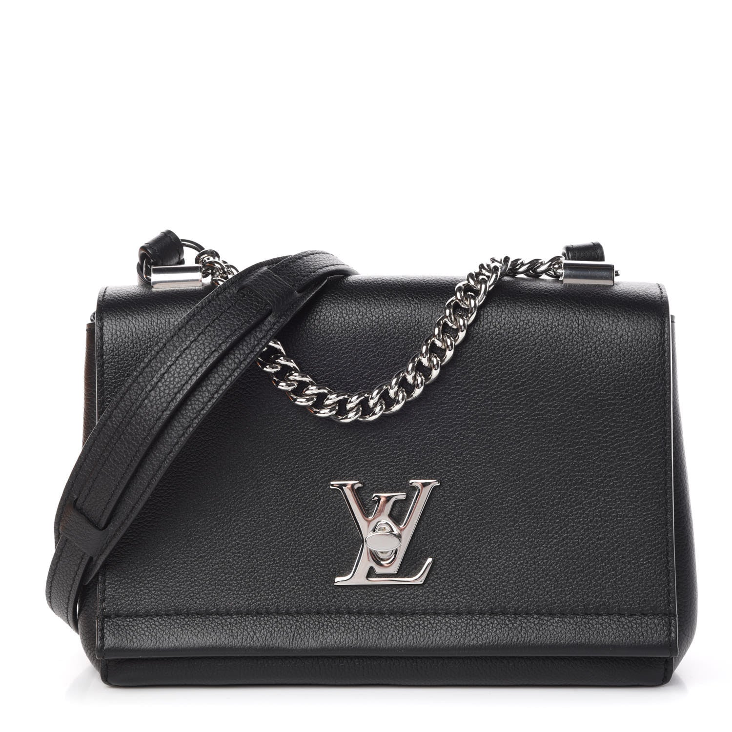 Louis Vuitton Calfskin Lockme II Chain Bag BB Black 1 of 14