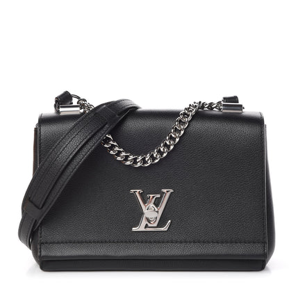 Louis Vuitton Calfskin Lockme II Chain Bag BB Black 1 of 14