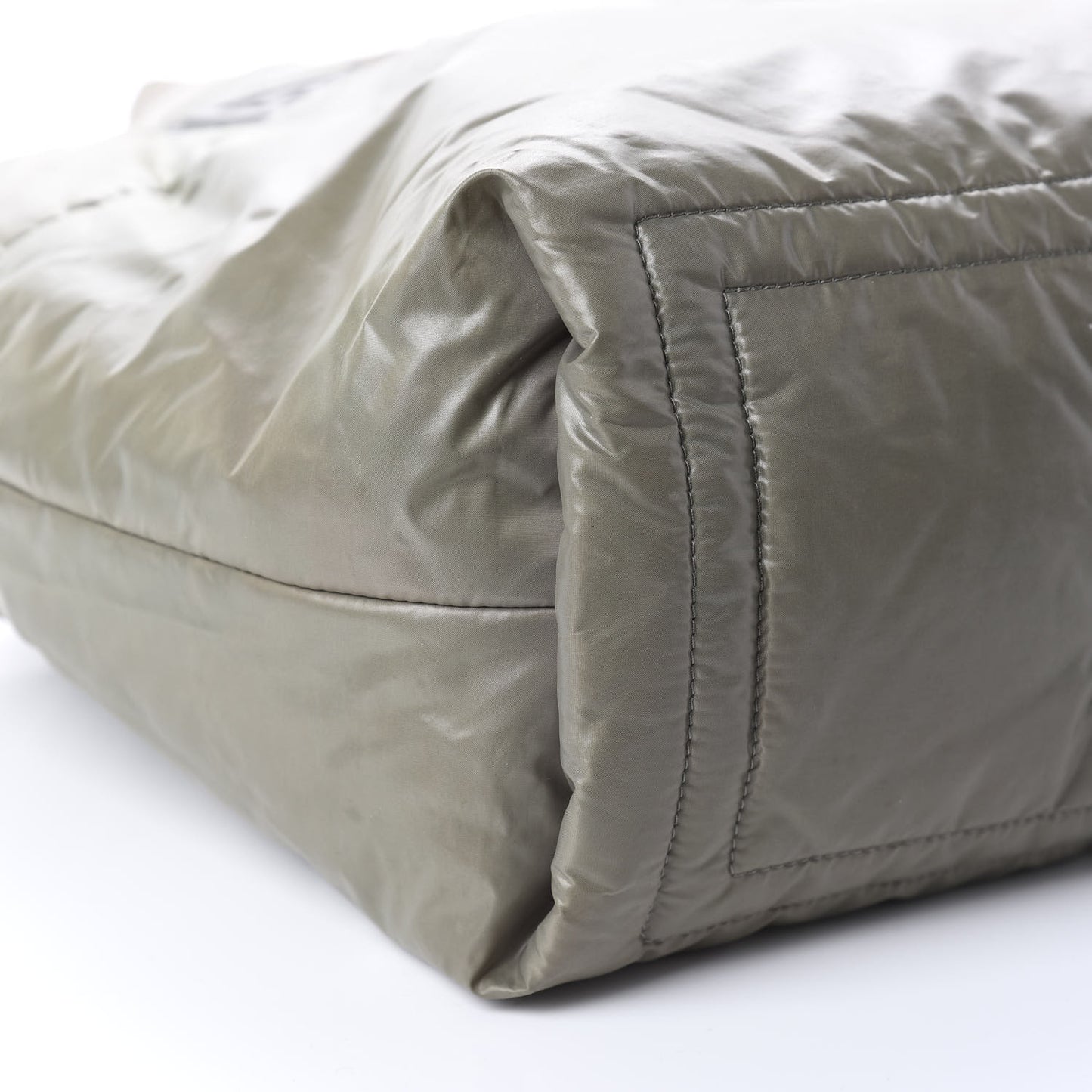 Nylon Quilted Small Coco Cocoon Reversible Tote Gray