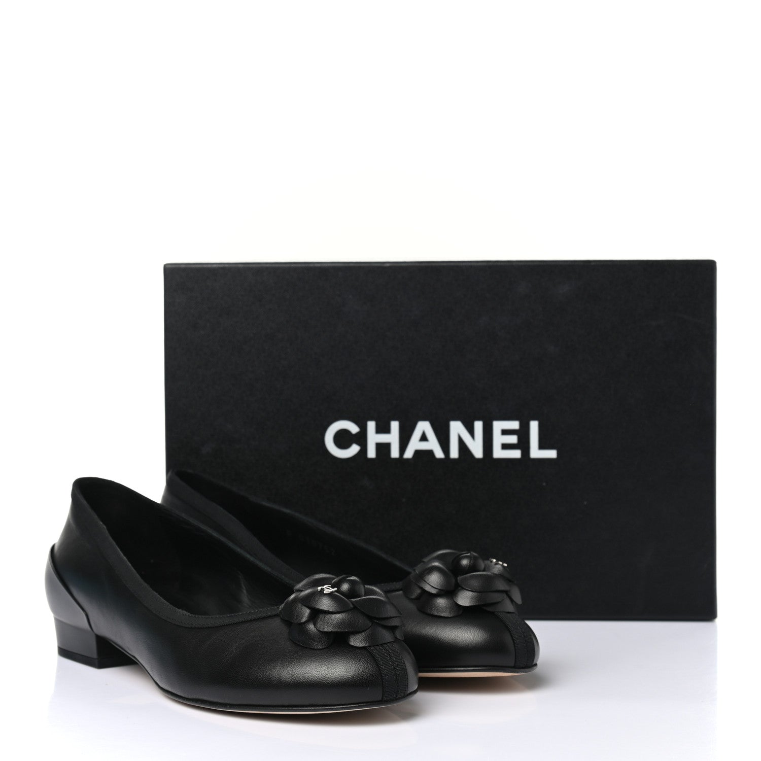 Chanel Lambskin Camellia Ballerina Flats 37 Black 10 of 10