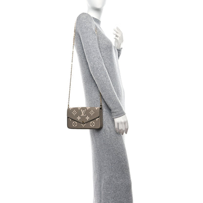 Louis Vuitton Empreinte Monogram Giant Felicie Pochette Tourterelle Creme 2 of 10