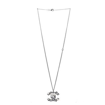 Chanel Baguette Pearl Bead CC Necklace Black 3 of 6