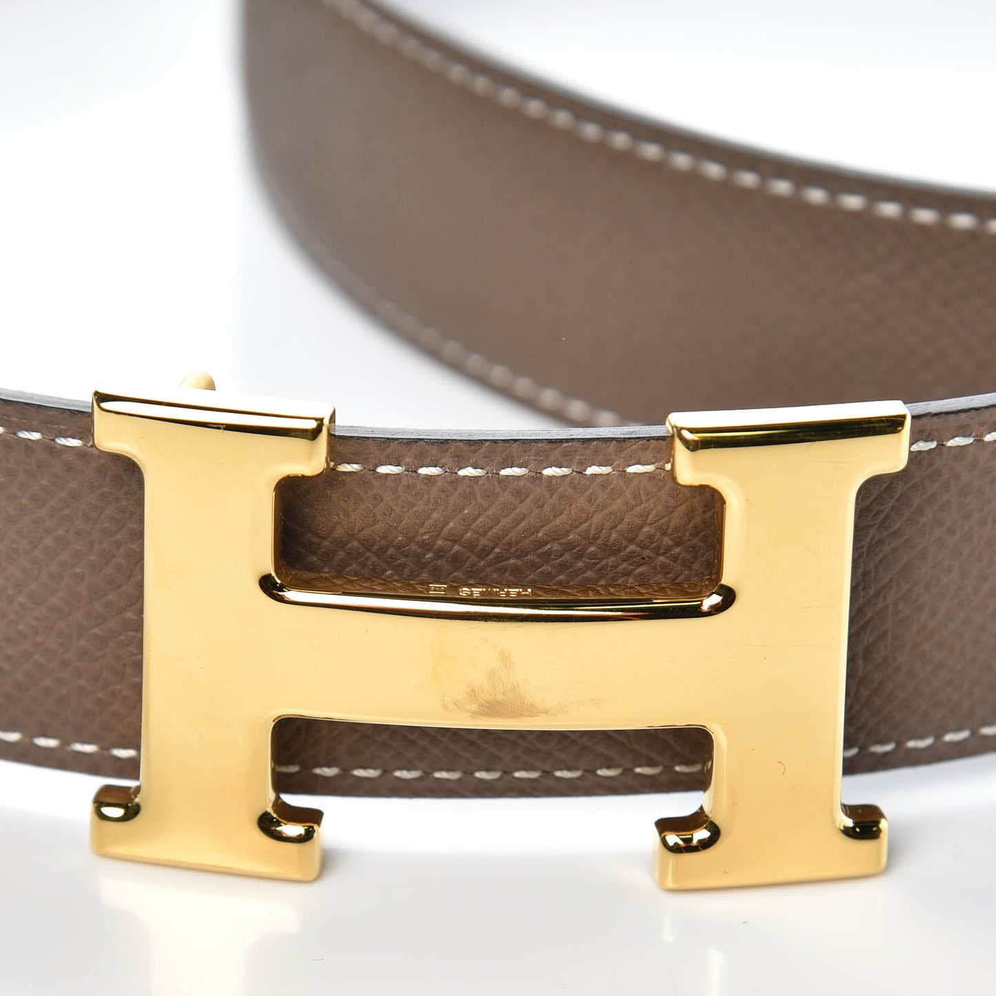 Swift Epsom 32mm H Belt 95 Black Etoupe
