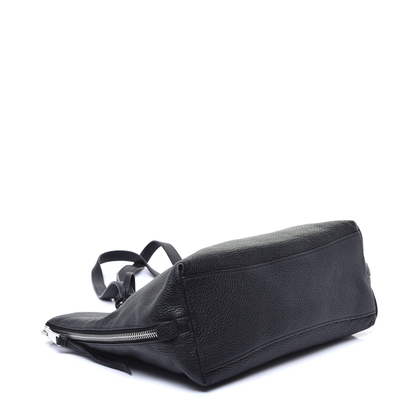Vitello Phenix Side Zip Shopping Tote Black
