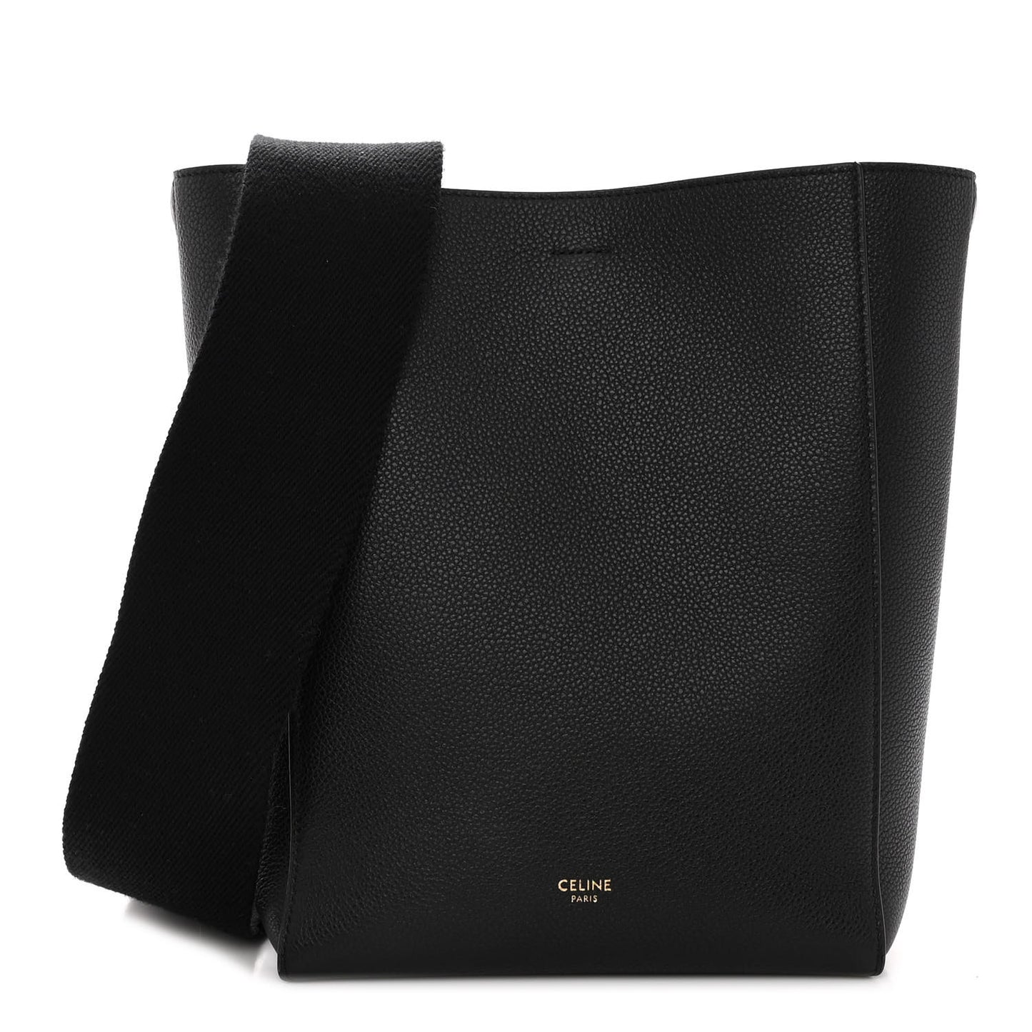 Soft Grained Calfskin Small Sangle Bucket Bag Black