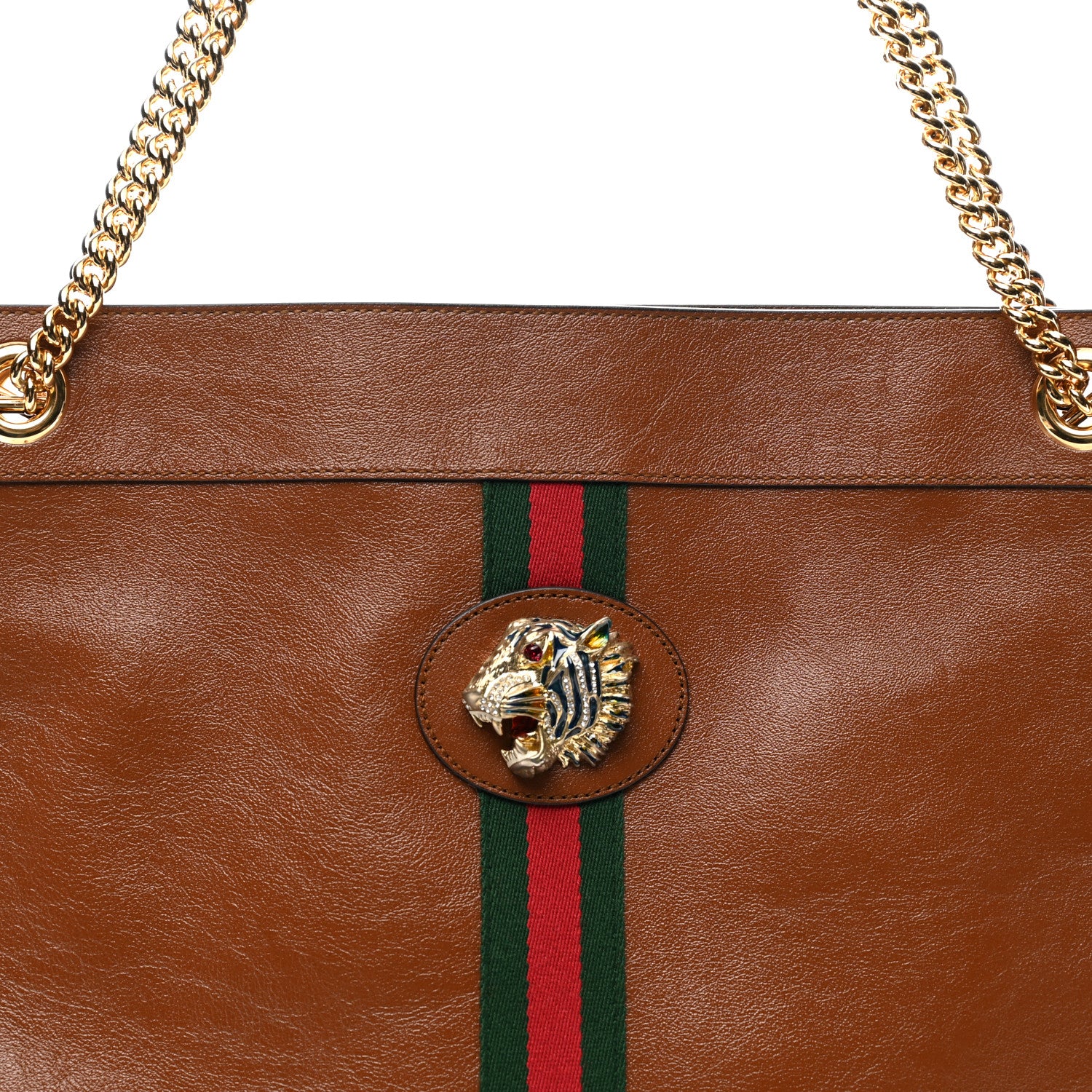 Gucci Calfskin Large Rajah Chain Tote Cuir 9 of 13