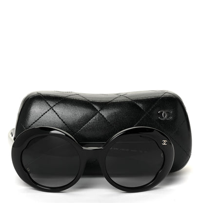 Chanel Acetate CC Logo Round Sunglasses 5154 Black 7 of 7