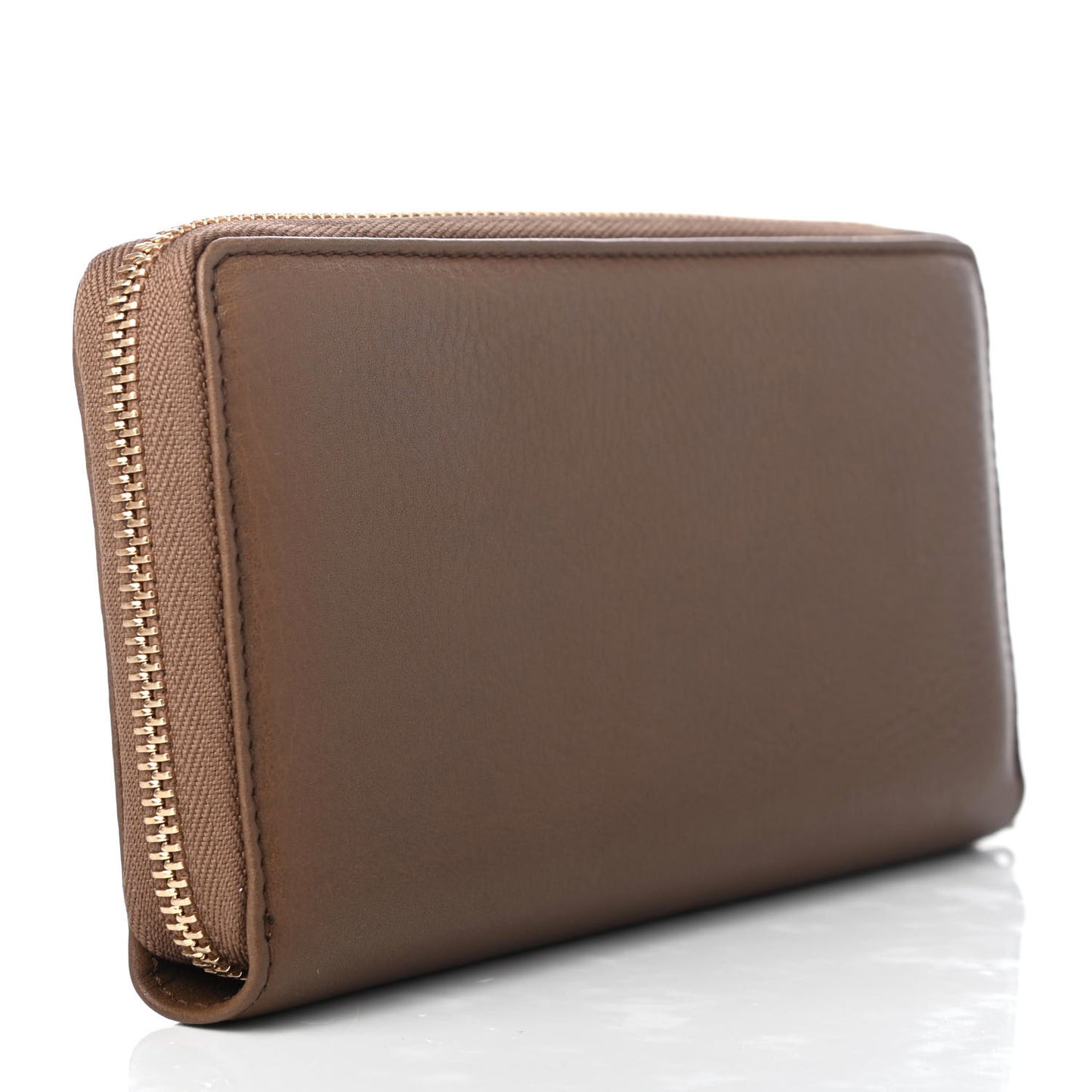 Pebbled Calfskin Soho Zip Around Wallet Brown