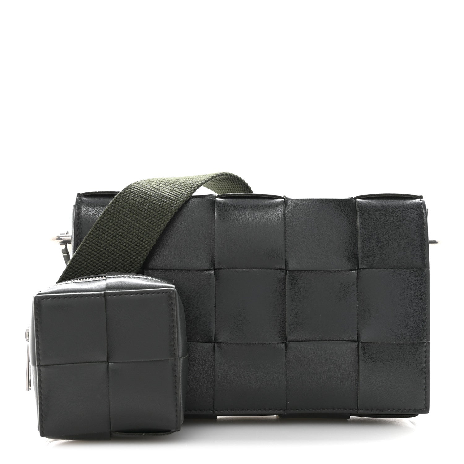 Bottega Veneta Calfskin Maxi Intreccio Cassette With Strap Bag