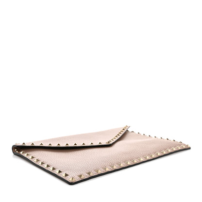 Valentino Garavani Vitello Medium Rockstud Envelope Flat Wristlet Pouch Poudre 4 of 10