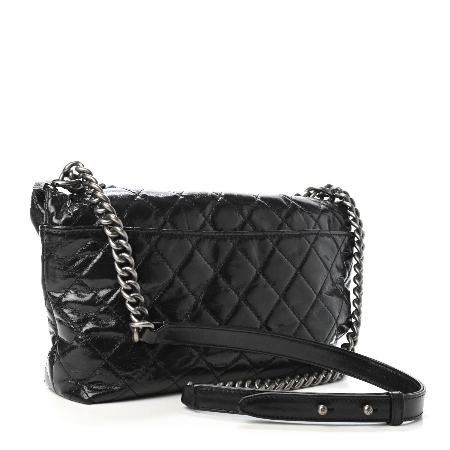 Chanel Glazed Calfskin Quilted Framed Shoulder Bag Black 2 of 4