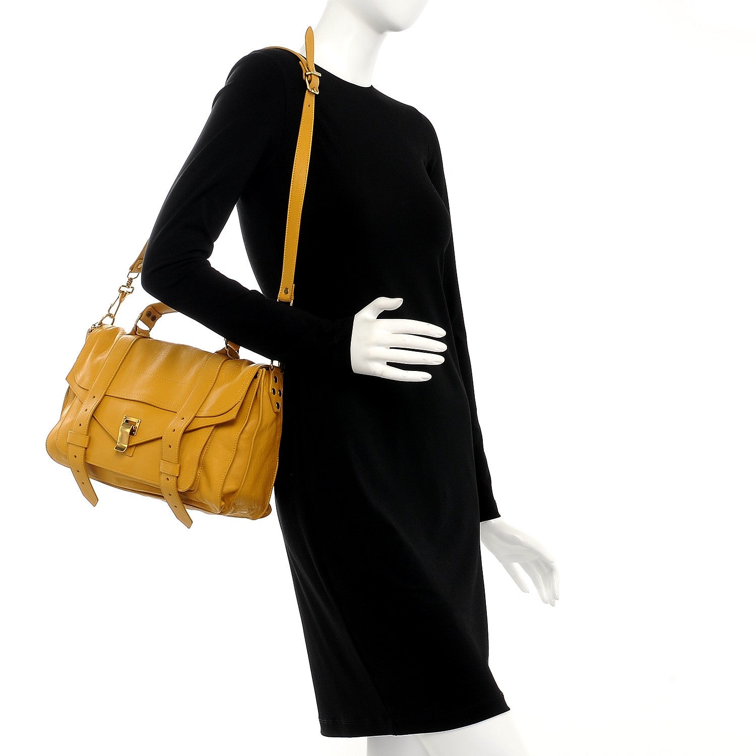 Proenza Schouler Lambskin Medium PS1 Satchel Mustard 3 of 9