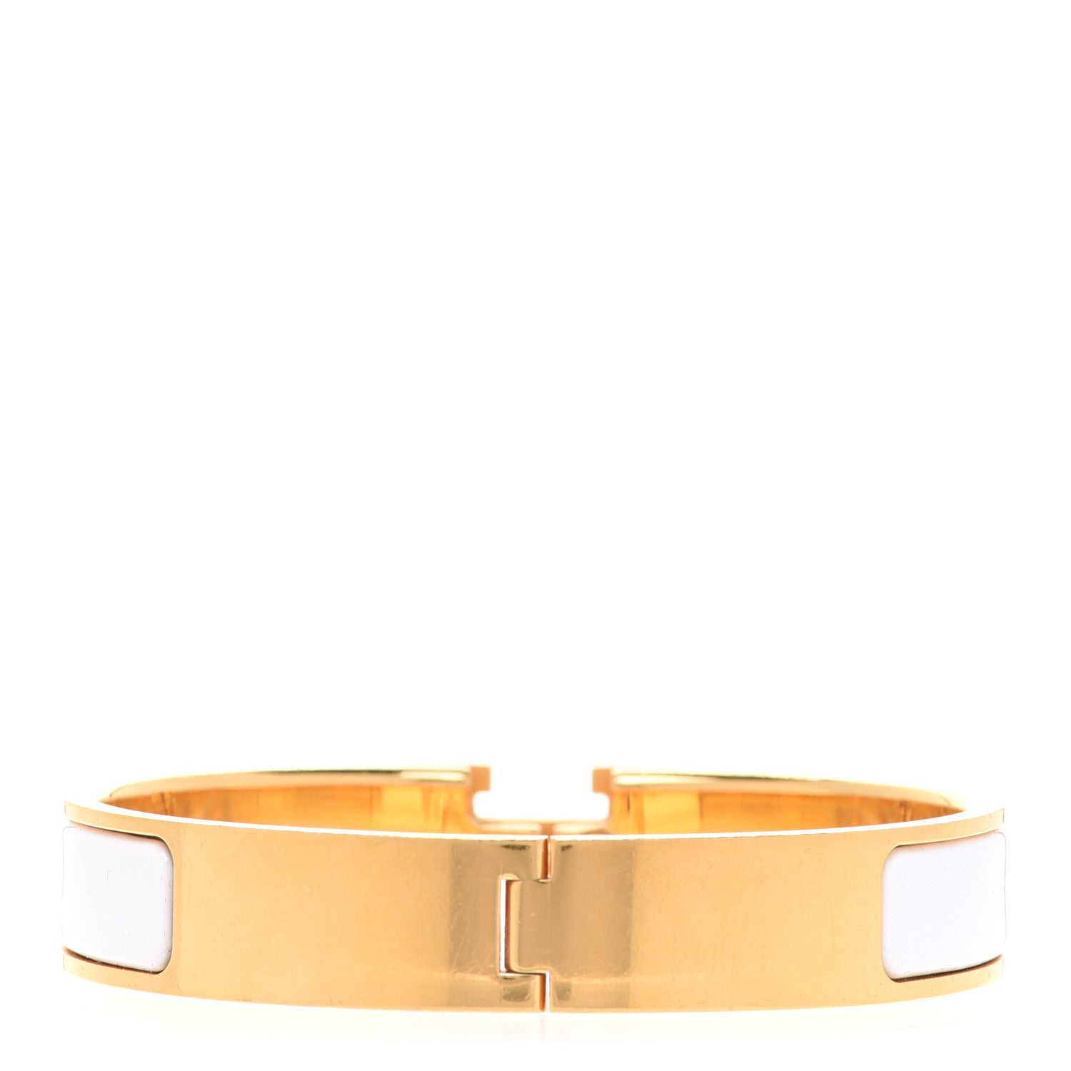 Hermes Enamel Narrow Clic Clac H Bracelet GM White 3 of 7